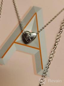 img 6 attached to Dainty Initial Necklace for Women - S925 Sterling Silver - Heart Pendant with 26 Alphabet Letters A-Z
