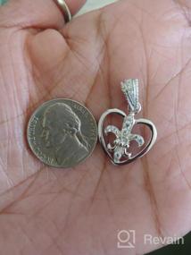 img 5 attached to 💎 925 Sterling Silver CZ Fleur De Lis Heart Pendant/Charm, Dainty 18mm, Ideal for Necklace or Bracelet