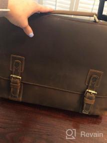 img 7 attached to Kattee Men'S Leather Satchel Briefcase, 15.6" Laptop Messenger Shoulder Bag Tote