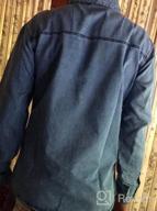 img 1 attached to Mens Denim Button Down Shirt - Long Sleeve Collared Casual Work Regular Fit Jean Top review by Matt Sirmons