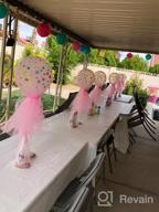 img 1 attached to Pink Polka Dot Balloons Kit With Tutu Tulle And Column Base For Baby Shower, Wedding, Birthday Party Table Decorations - Set Of 6, 12-Inch Pink Tulle Balloons review by Nguyen Taylor
