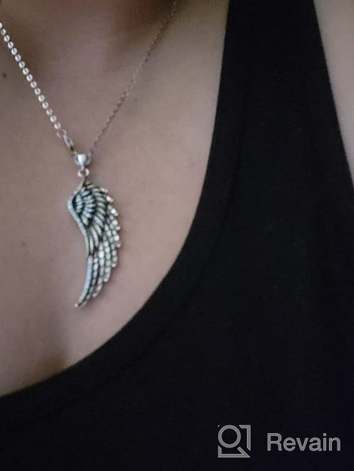 img 1 attached to 👼 925 Sterling Silver Angel Wing Necklace with 18" Chain - Beautiful Guardian Angel Pendant for Women and Girls, Charm Jewelry review by Melanie Trunnell