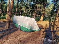 img 1 attached to Portable Double Camping Hammock With Mosquito Net And Straps - Ideal For Outdoor Hiking, Survival And Travel - Sunyear Hammock For 2 People review by Mike Littlejohn