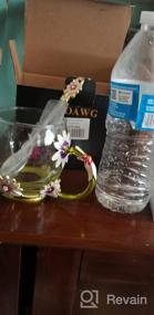 img 8 attached to COAWG Glass Tea Mug With Spoon, 11Oz-1Pack Lead-Free Handmade Tea Coffee Mugs Enamel Daisy Flower Drinking Cups Birthday Lady Madam Graduation Girl Present