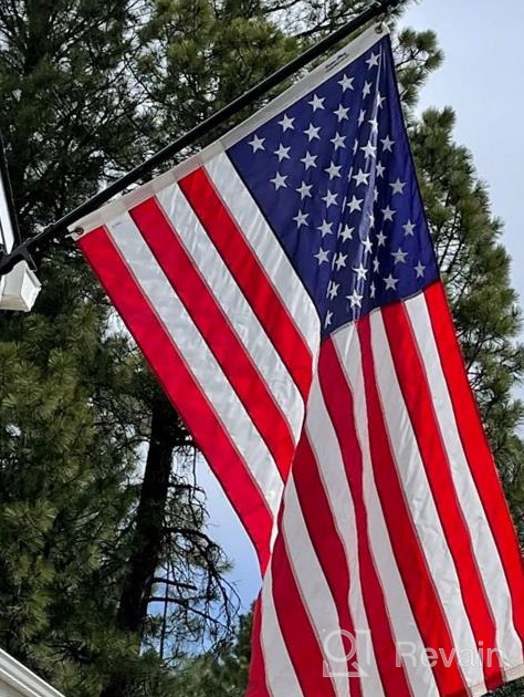 img 1 attached to Heavy Duty 25FT Aluminum Flag Pole Kit With 3X5 FT American Flag For Outdoor In Ground Use - Perfect For Residential, Commercial And Garden Display By BaiYuan review by Christian Bar