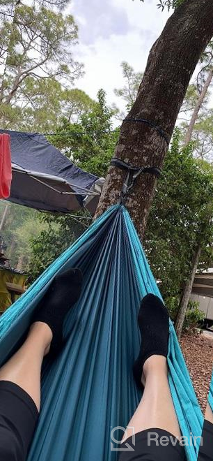 img 1 attached to Ultra-Light Camping Hammock By AnorTrek With Tree Straps - Portable Parachute Nylon Hammock For Solo Or Double Use, Ideal For Hiking, Backpacking, And Travel review by David Flores