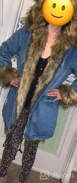 img 1 attached to Plus Size Women'S Military Denim Hooded Winter Coat With Faux Fur Lining Parka review by Tom Lawson