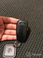 img 1 attached to Carbon Gloss Fiber Smart Remote Keyless Entry Paint Color Shell Key Case Cover For Audi A3 A4 A6 A8 TT Q7 S6 Folding Blade Key review by Ivan Carson