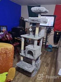 img 8 attached to 67.7In BEWISHOME Multi-Level Cat Tower: Luxurious Plush Perches, Tall Condo & Scratching Posts For Indoor Cats - MMJ54H