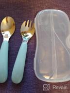 img 1 attached to BPA Free Kirecoo 2 Set Toddler Utensils, Stainless Steel Forks And Spoons Flatware Set With Travel Carrying Cases For Self Feeding - White & Pink review by Kevin Young