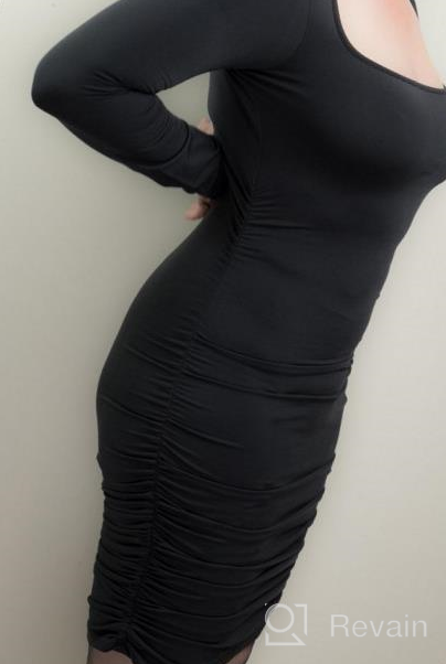 img 1 attached to Kaximil Women'S Ruched Bodycon Club Dress With Long Sleeves For Casual And Sexy Occasions review by Edward Gordon