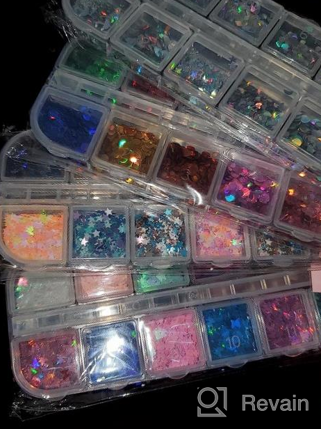 img 1 attached to 4 Boxes Nail Glitter Sequins Kit - Holographic Butterfly, Flower, Round & Heart Shapes For Women Girls Acrylic Nails Decoration Designs Accessories review by Jon Russell