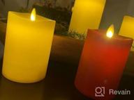 img 1 attached to Grey Stone Finish Luminara Flameless Candle LED Pillar With Real Wax Melted Top - Unscented, Remote Control Ready, Timer (3 X 6.5 Inch) review by Carl Mayes
