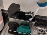 img 1 attached to Stainless Steel Kitchen Sink Soap Dispenser And Caddy Tray Drainer Rack Organizer 2-In-1 review by Matt Buchanan
