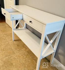 img 8 attached to ChooChoo Narrow White Console Table With Two Drawers For Entryway Or Sofa - Enhance Your Home Décor With Space-Saving Design