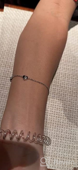 img 1 attached to ChicSilver Personalized Heart Initial Bracelet: 925 Sterling Silver Fashion Piece for Women & Girls with Gift Box review by Trish Edens