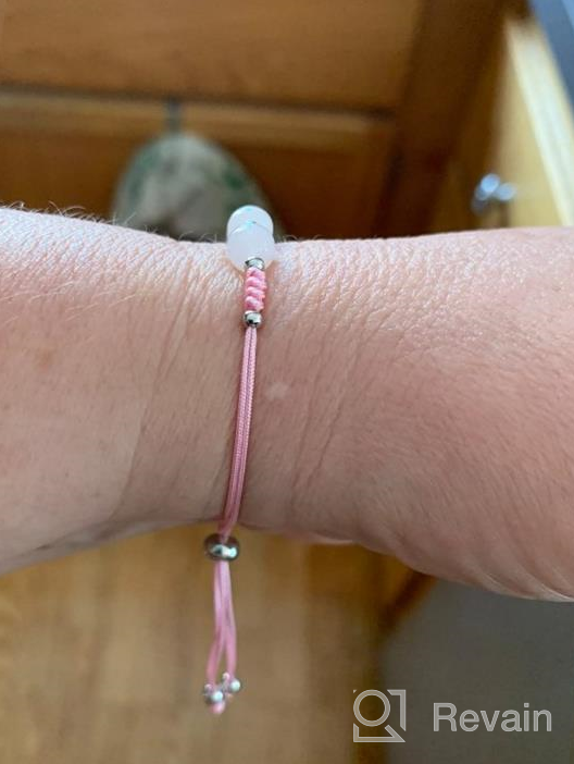 img 1 attached to 🌈 Adjustable Natural Gemstone Chakra Bracelet with Silver Spacers and Nylon Cord - 6mm Beads, 5"-6.5" for Women/Girls/Children | Cherry Tree Collection review by Travis Chavis