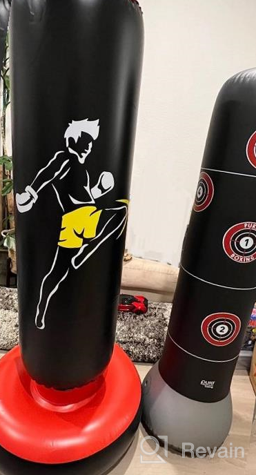 img 1 attached to Unleash Your Child'S Energy With QPAU'S 66 Inch Inflatable Boxing Bag - Perfect For Karate, Taekwondo And MMA Practice! review by Jon Dunn