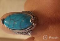 img 1 attached to Stunning Synthetic-Turquoise Ring With Tibet Silver Plating - A Fashion Must-Have! review by Jasmine Baker