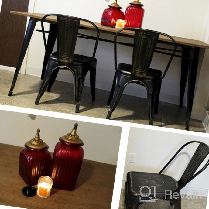 img 1 attached to Rustic Living Room Table With Black Metal Legs By Merax – Perfect For Home Kitchen Décor review by Michelle Amin