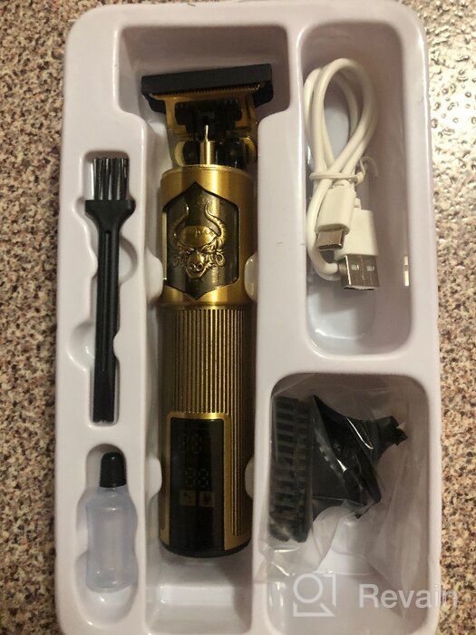 img 1 attached to Professional hair clipper PR , beard and mustache trimmer PR , for men, care, with LED display, gold, UP review by Anastazja Klementyna ᠌