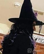 img 1 attached to Glam Up Your Witch Outfit With Skeleteen'S Deluxe Pointed Witch Hat - Velvet, Flowers, Beads, And Purple Feathers Included! review by Amber Gonzales