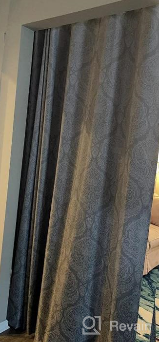 img 1 attached to DWCN Ombre Blackout Curtains: Thermal Insulated, Light Blocking & Energy Saving Privacy For Living Room Or Bedroom (2 Panels, 52 X 63 Inch Length, Navy Blue) review by Katie Coleman