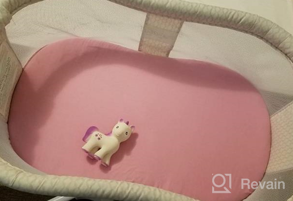 img 1 attached to Soft And Stretchy Bamboo Bassinet Sheets, Compatible With Leading Brands - Perfect For Baby Girls In White And Pink (2 Pack) review by Ryan Mosqueda