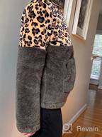 img 1 attached to Leopard Print Fleece Half Zip Pullover Sweater For Women - Warm And Cozy Patchwork Sweatershirt With Long Sleeves review by Fernanda Brown
