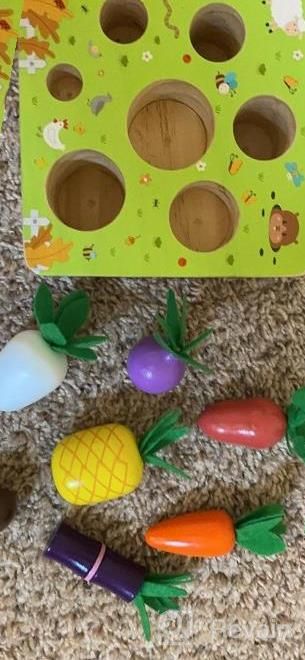 img 1 attached to SKYFIELD Carrot Harvest Game Wooden Toy: Educational Shape Sorting Matching Puzzle Gift For Baby Boys & Girls 1-3 Years Old - 7 Size Carrots Montessori Toy! review by Adam Shuler