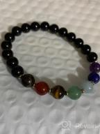 img 1 attached to Cherry Tree Collection Chakra Stretch Bracelet: Genuine 8mm Gemstones, Sterling Silver Spacers. Perfect for Men/Women. Choose from Small, Medium, or Large Sizes! review by Adam Jauregui