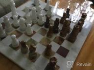 img 1 attached to Handmade White & Green Onyx Staunton And Ambassador Chess Sets - Perfect Gift For Adults! review by Matthew Blustein