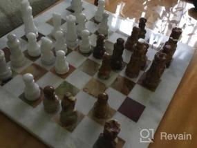 img 6 attached to Handmade White & Green Onyx Staunton And Ambassador Chess Sets - Perfect Gift For Adults!