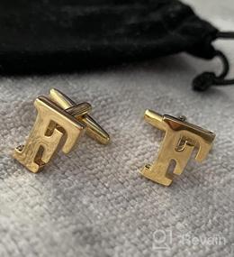 img 7 attached to 👔 HAWSON Initials Cufflinks: Elevate Your Business Attire with Men's Accessories - Cuff Links, Shirt Studs & Tie Clips