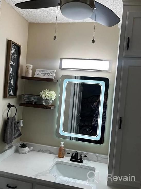 img 1 attached to Enhance Your Bathroom Routine With Keonjinn'S 48X28 Inch LED Vanity Mirror - Anti-Fog, Dimmable, Wall Mounted And Shatterproof review by Sander Savala