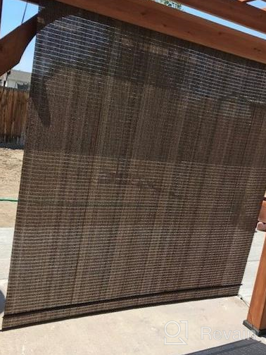 img 1 attached to TANG Sunshades Depot Exterior Roller Shade Roll Up Shade For Patio Deck Porch Pergola Balcony Backyard Patio Or Other Outdoor Spaces Blinds Light Filtering Block 90% UV Rays 7’ W X 6’ L Brown review by Duy Desperado