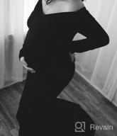 img 1 attached to Elegant Fitted Maternity Gown With Cross V Neck, Ruched Details, And Long Sleeves - Perfect For Pregnancy Photography Sessions review by Mauricio Woodard