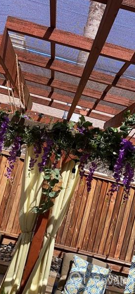 img 1 attached to Artificial Silk Wisteria Vine Ratta Silk Hanging Flower Wedding Decor (Purple) - 6-Pack By Luyue, 3.18 Feet Long review by Mike Sutton