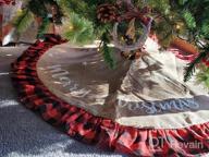 img 1 attached to Merry Christmas Party Decor: 36 Inch Red & Black Buffalo Plaid Tree Skirt By AISENO! review by Mark Raj