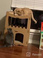 img 1 attached to Large Cat House For Cats & Kitties - Petique Feline Penthouse Three Level Cardboard Kitty House review by Jero Fontaine