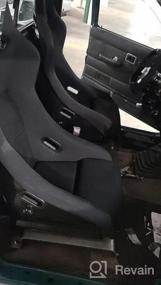 img 5 attached to ModifyStreet 1 пара универсальных черных гоночных сидений из ткани ананас/кожи ПВХ