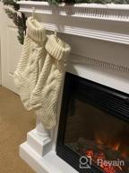 img 1 attached to Get Festive With Sattiyrch Knit Christmas Stockings - 4 Pack 18” Large Size For The Perfect Holiday Decor In Burgundy And Ivory White (Ivory) review by Joel Briggs