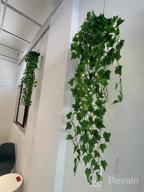 img 1 attached to Rustic Thicker Ivy Vines With Lights In Galvanized Metal Wall Planter - Hsuner Fake Hanging Plants For Modern Farmhouse Wall Decor, Boho Bedroom & Porch Decoration (Upgrade White) review by James Hardy