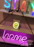 img 1 attached to OYE HOYE LED Letter Neon Sign, 26 Alphabet A - Z Neon Light Signs For DIY Your Name, Christmas Night Lights With Multi Color Changing & USB/Battery Operated Decor Lights - White B review by Kevin Nelson