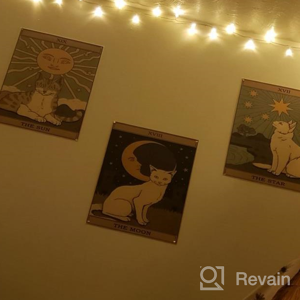 img 1 attached to 🌙 AWAYTR Set of 3 Tarot Tapestry Wall Hanging Decor - Star, Sun, and Moon Tarot Card Tapestries - Bohemian Room Decoration in Black and White - 20x16 inches review by Ryan Hoover