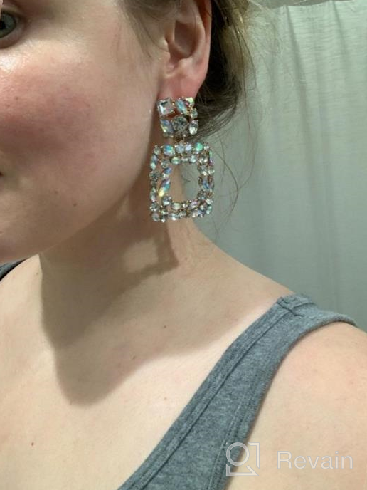 img 1 attached to 💎 Glamorous Aidyfeso Statement Drop Earrings: Stunning Crystal Stone Rhinestones, Perfect for Women, Girls, Weddings, Parties & Holidays! review by Dave Willis