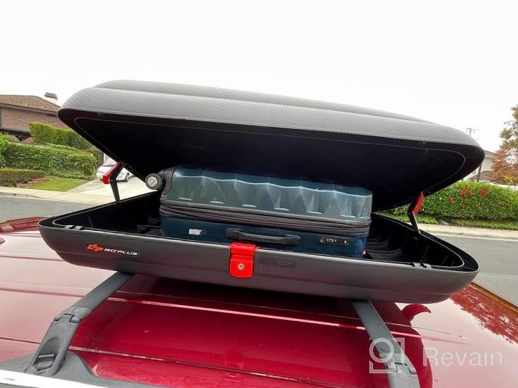 img 1 attached to Heavy Duty Hard Shell Rooftop Cargo Box With Security Keys, Waterproof Roof Luggage Storage Carrier For Car SUV Van (121 Lbs Capacity, 8.83 Cubic Ft) By Goplus review by Mark Quarterman