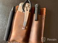 img 1 attached to Full Grain Leather EDC Pocket Organizer With Pen Loop - Ideal Pocket Slip, Knife Pouch, And Carrier For Everyday Carry Organization In Chestnut Color review by Ognjen Cao