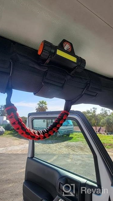 img 1 attached to Pink 2Pcs Upgrade Roll Bar Grab Handles With Dome Light For Jeep Wrangler 1945-2021 - Paracord Grips Fit 2.0-4.0 Inch Rods CJ YJ TJ JK JL & Gladiator JT Accessories review by Briceston Criss