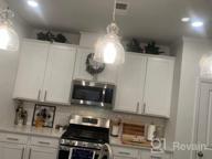 img 1 attached to Stylish LANROS Kitchen Pendant Lighting With Handblown Glass Shade - Brushed Nickel Finish, Ideal For Kitchen Island And Sink Areas review by John Swain